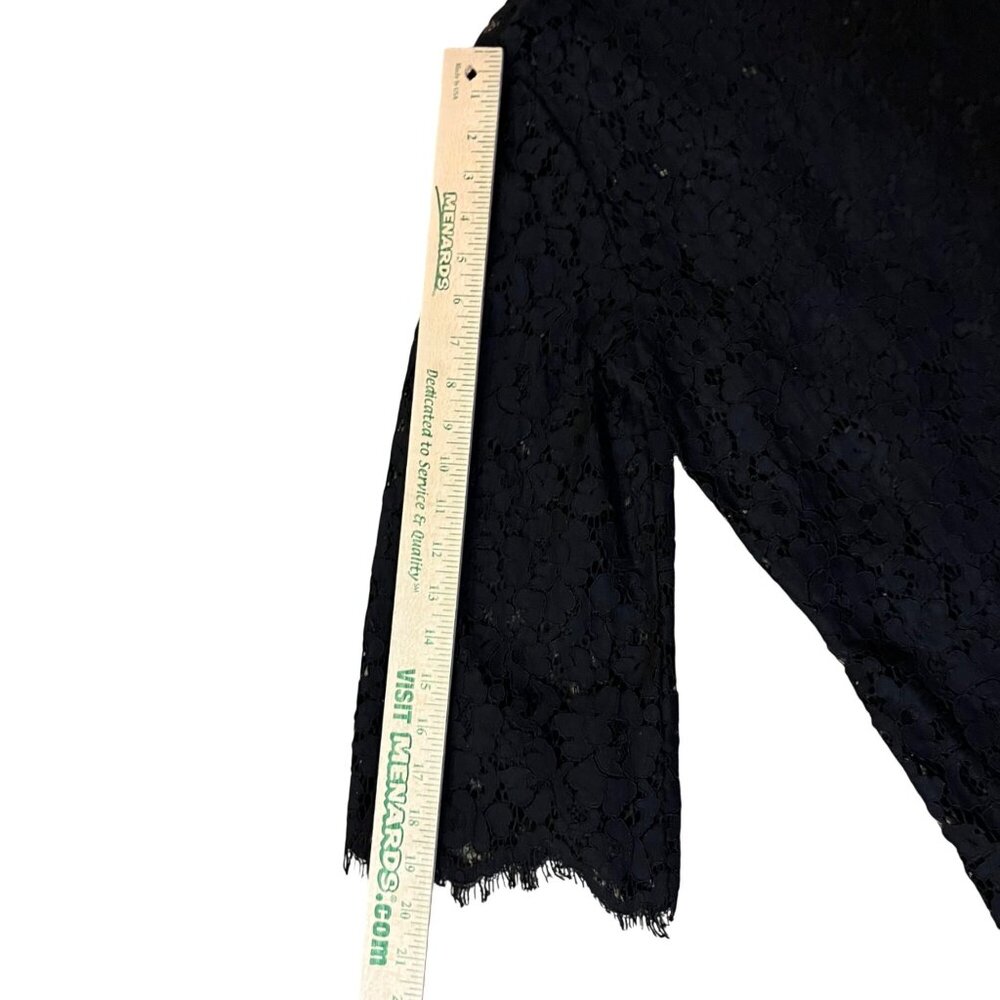 Rafaella Blouse Womens L Used Black Floral Lace Attached Cami - Picture 15 of 16